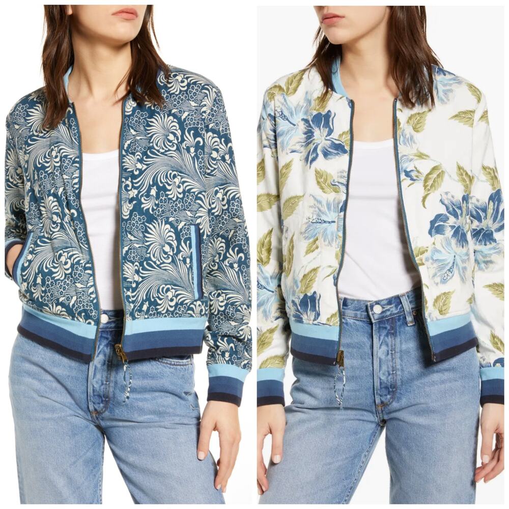 Faherty Floral Reversible Bomber Jacket - image 1